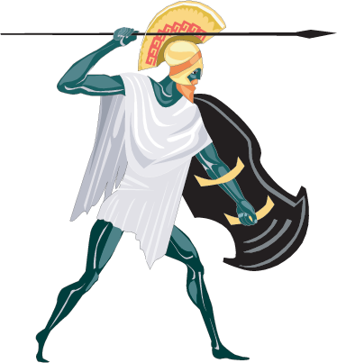 Zeus Mythology Decorative Decal - Greek Soldier (374x403), Png Download