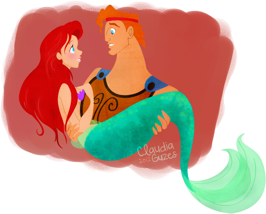 Did You Know That These Two Are - Ariel Y Hercules Son Primos (1024x768), Png Download