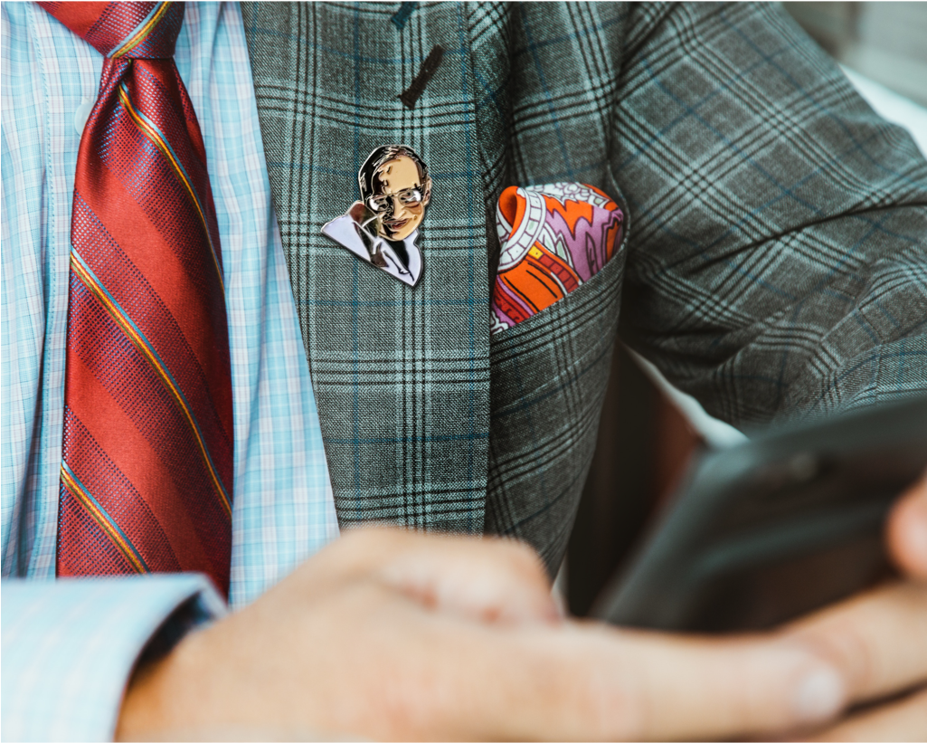 Stephen Hawking Enamel Lapel Pin / Brooch (1024x1024), Png Download