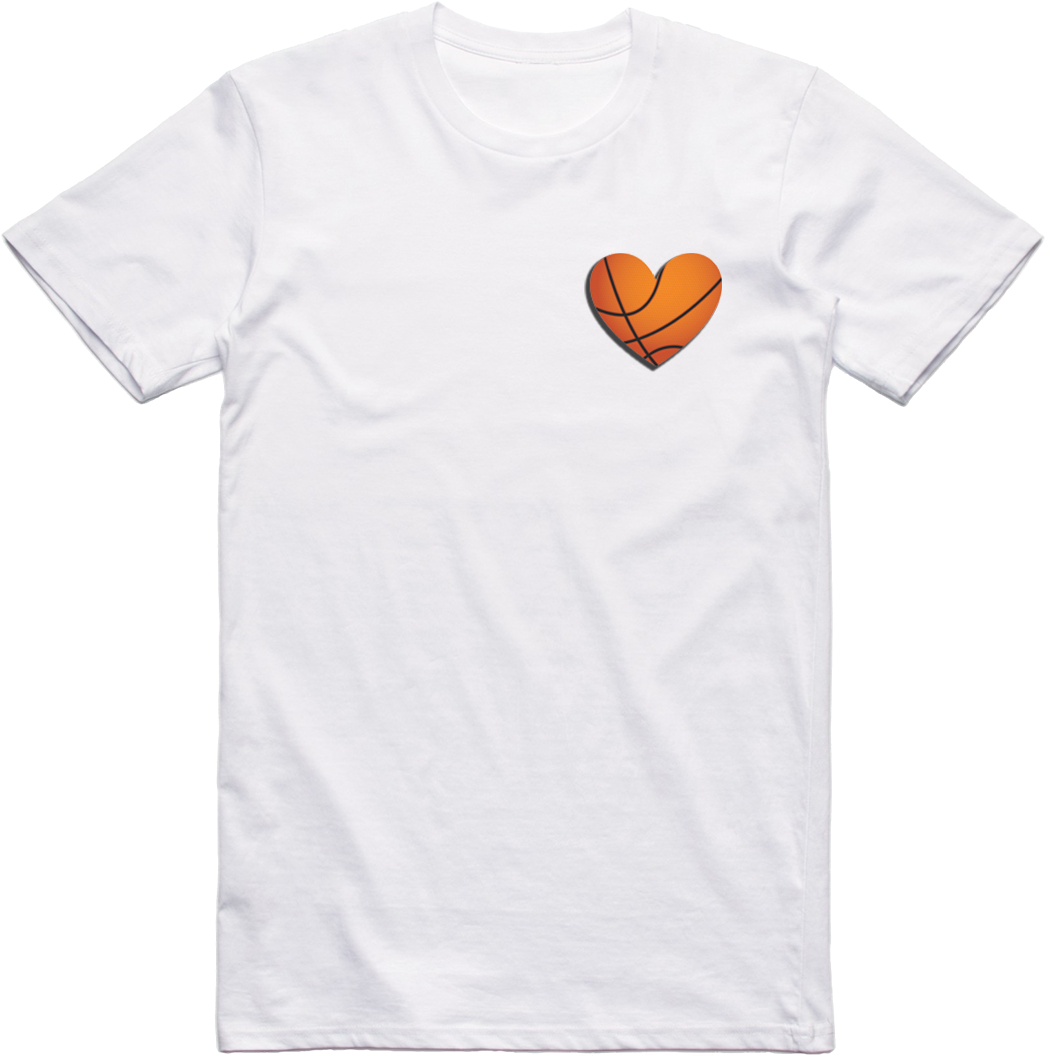 Load Image Into Gallery Viewer, Heart Basketball Tee - Ilovebasketballtv (1224x1224), Png Download