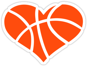Amazing Basketball Heart Clipart Basketball Heart Stickers - Basketball Heart Svg Free (375x360), Png Download
