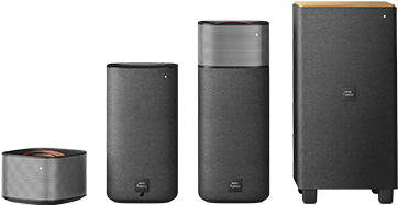 Surround On Demand - Philips Fidelio E5 Wireless Surround On Demand Speakers (361x353), Png Download