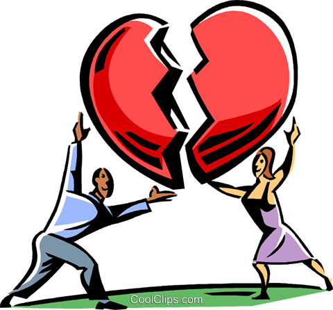 Couple Putting A Heart Back Together Royalty Free Vector - Clip Art (480x446), Png Download