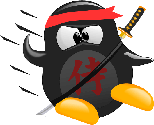 Tux Ninja - Cartoon (595x842), Png Download