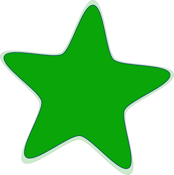 Green Star Clip Art - Star Green (594x595), Png Download