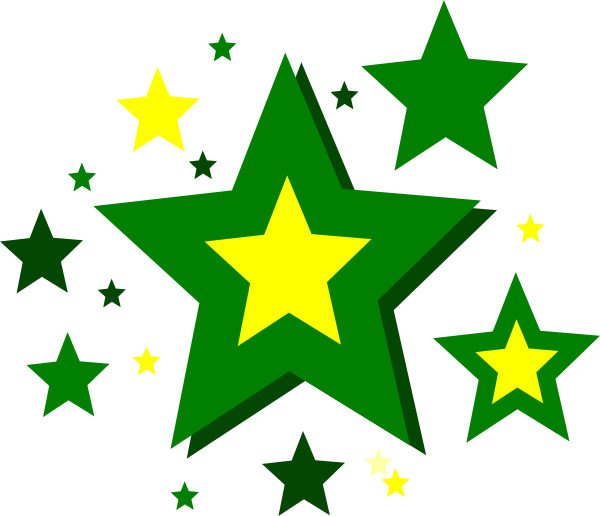Stars Green Png (600x516), Png Download