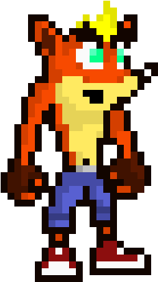 Super Woah - Pixel Crash Bandicoot (310x450), Png Download
