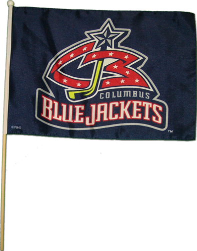 12"x18" Columbus Blue Jackets Stick Flag, Econo-polyester - Columbus Blue Jackets Nhl Car Flag (394x500), Png Download