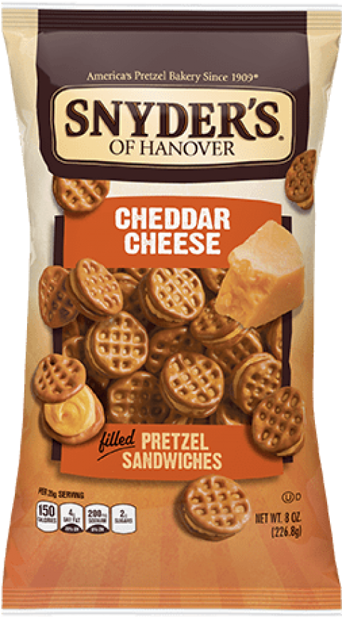 More Pretzel Sandwiches - Snyder's Cheddar Cheese Pretzel Sandwiches (290x490), Png Download