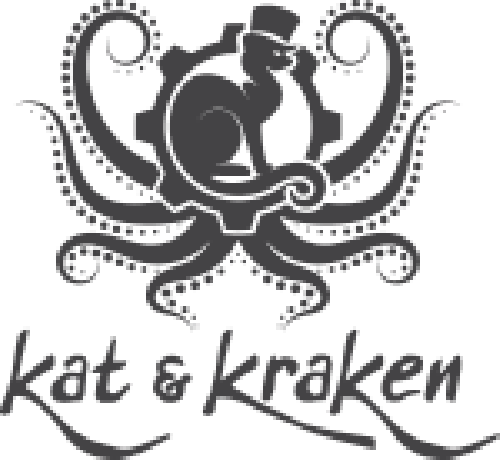 Kat And Kraken - Octopus Vinyl Sticker Wall Art, Black (500x460), Png Download