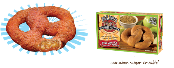 Apple Cinnamon - Apple Stuffed Pretzels (600x255), Png Download