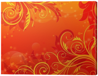 Floral Scroll Background Red Vintage Vector Canvas - Anaranjado Fondo De Imagen (400x400), Png Download