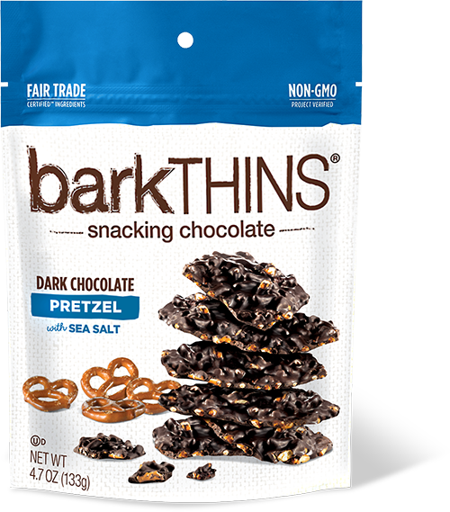 Barkthins Dark Chocolate Pretzel With Sea Salt (500x569), Png Download