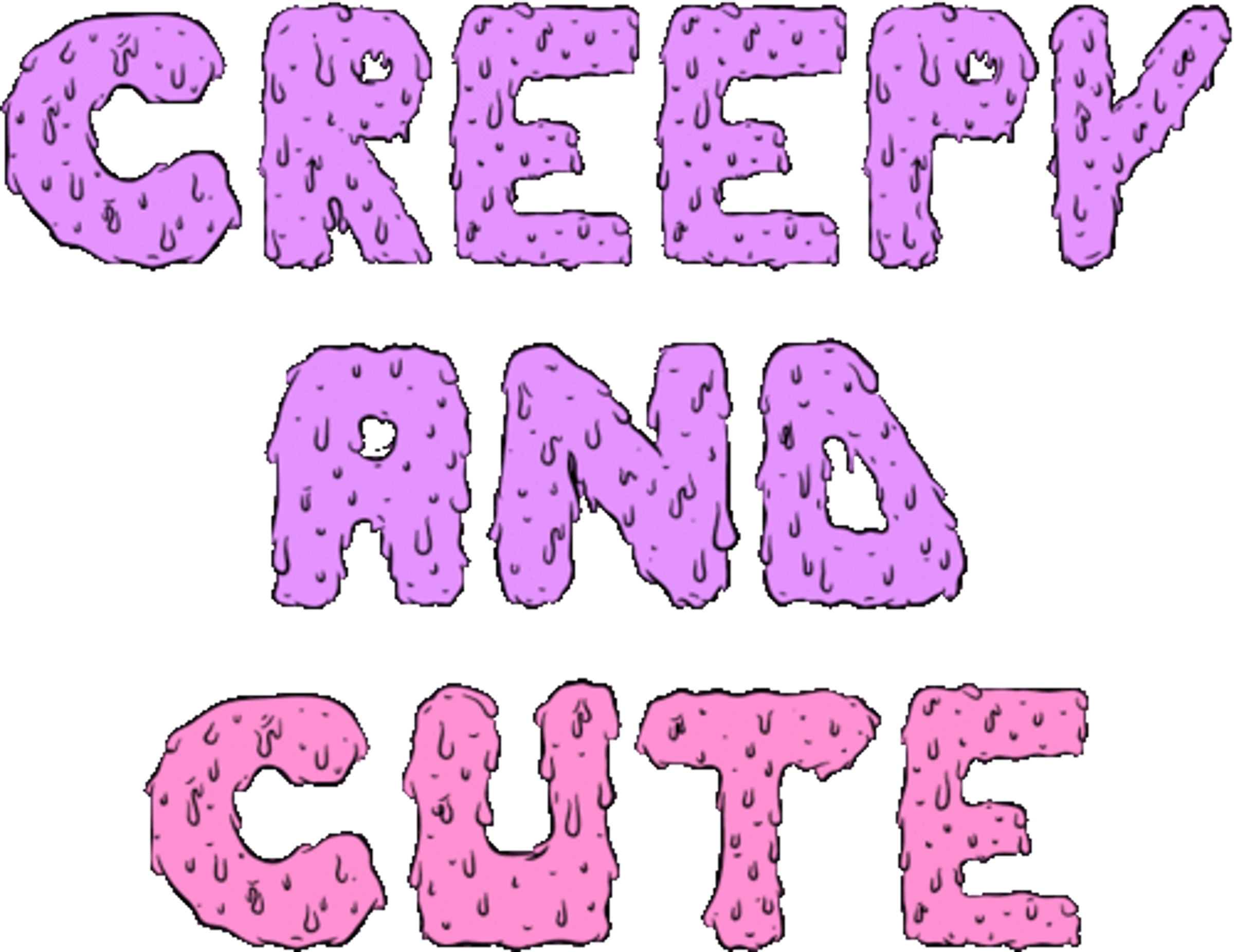 Cute And Creepy Text (2400x1853), Png Download