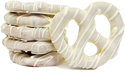 Gourmet White Chocolate Covered Pretzel Twists For - Pretzel (500x500), Png Download