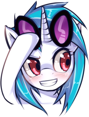 Safe, Simple Background, Smiling, Solo, Transparent - Mlp Vinyl Scratch Art (425x505), Png Download
