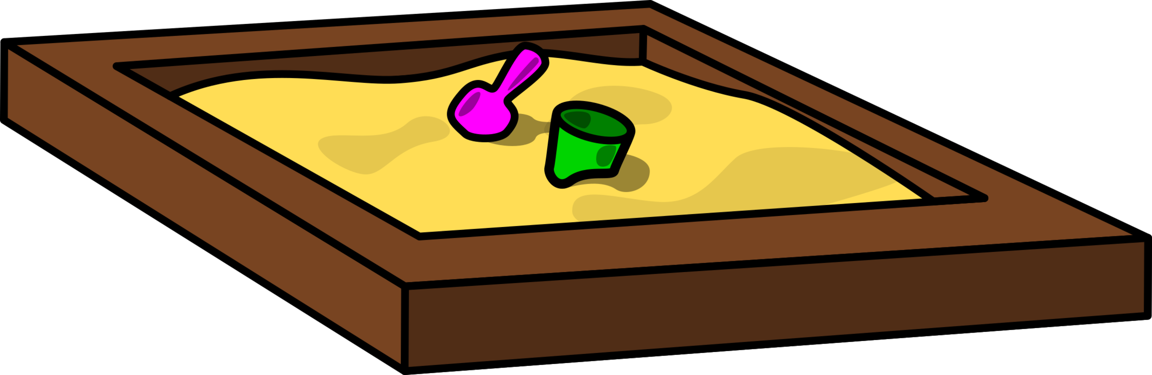 Sand Castle Clipart Sand Table - Sand Box Clipart (900x293), Png Download