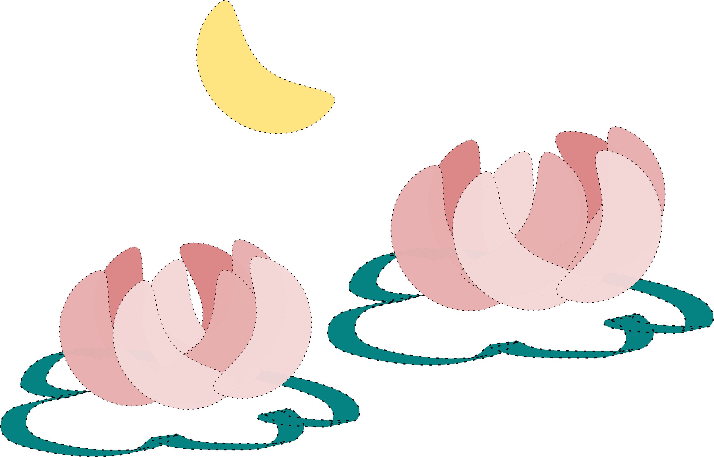 This Free Icons Png Design Of Water Lily And Moon (2400x1538), Png Download