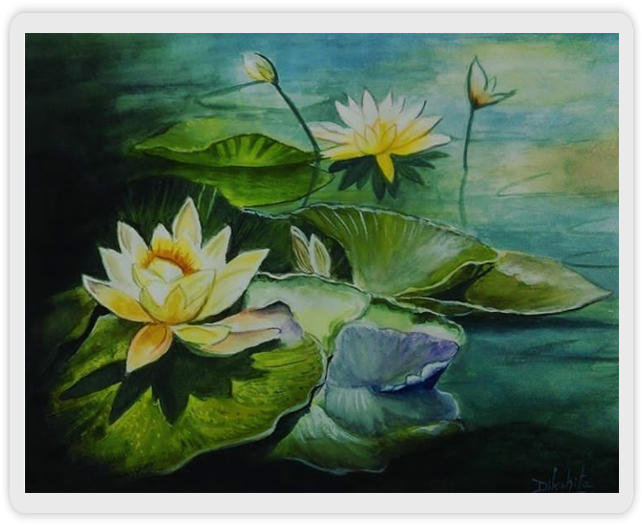 Fine Art Drawings & Paintings - Sacred Lotus (918x544), Png Download