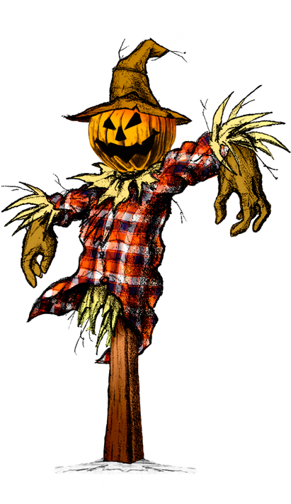 Scarecrow Vector Scary - Clip Art Creepy Scarecrow (600x778), Png Download