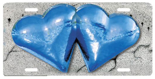 Blue Hearts & Stone Background - Vehicle Registration Plate (600x400), Png Download