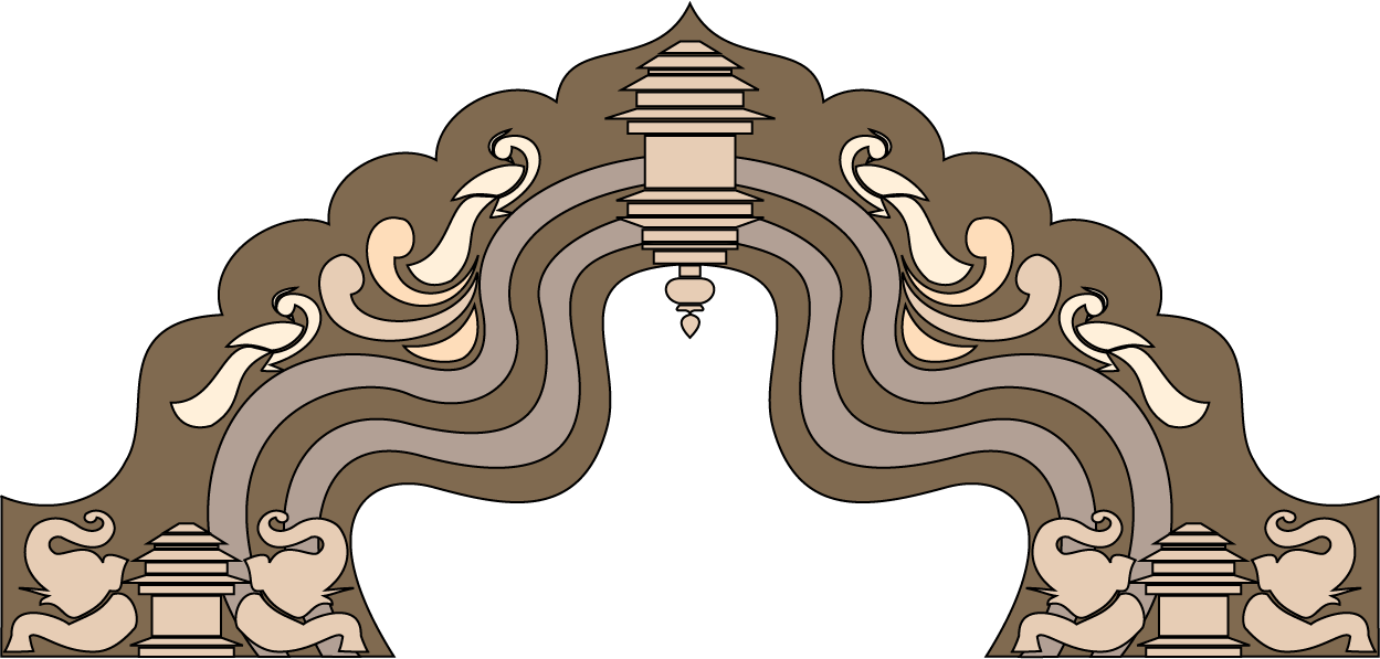 Arch - Indian Temple Arch Design Vector (1249x597), Png Download