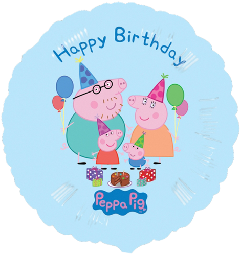 18" Peppa Pig Happy Birthday Foil Balloon - Peppa Pig Foil Balloons (500x500), Png Download