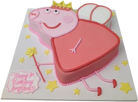 Peppa Pig Cake - Peppa Pig Fudge Cake (500x500), Png Download