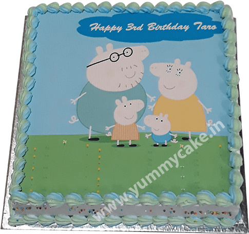 Peppa Pig Birthday Cake (500x500), Png Download