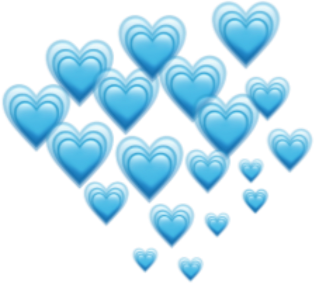 Blue Hearts Heart Emoji Emojis Freetoedit Remixit - Blue Hearts Emoji (1024x1024), Png Download