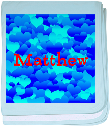 Blue Hearts Pattern Personalized Baby Blanket On Cafepress - Love Pink Shower Curtain (460x460), Png Download