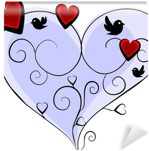 Romantic Blue Heart With Three Red Hearts And Four - Heart (400x400), Png Download