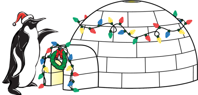 Png Image - Christmas Igloo Clipart (638x308), Png Download