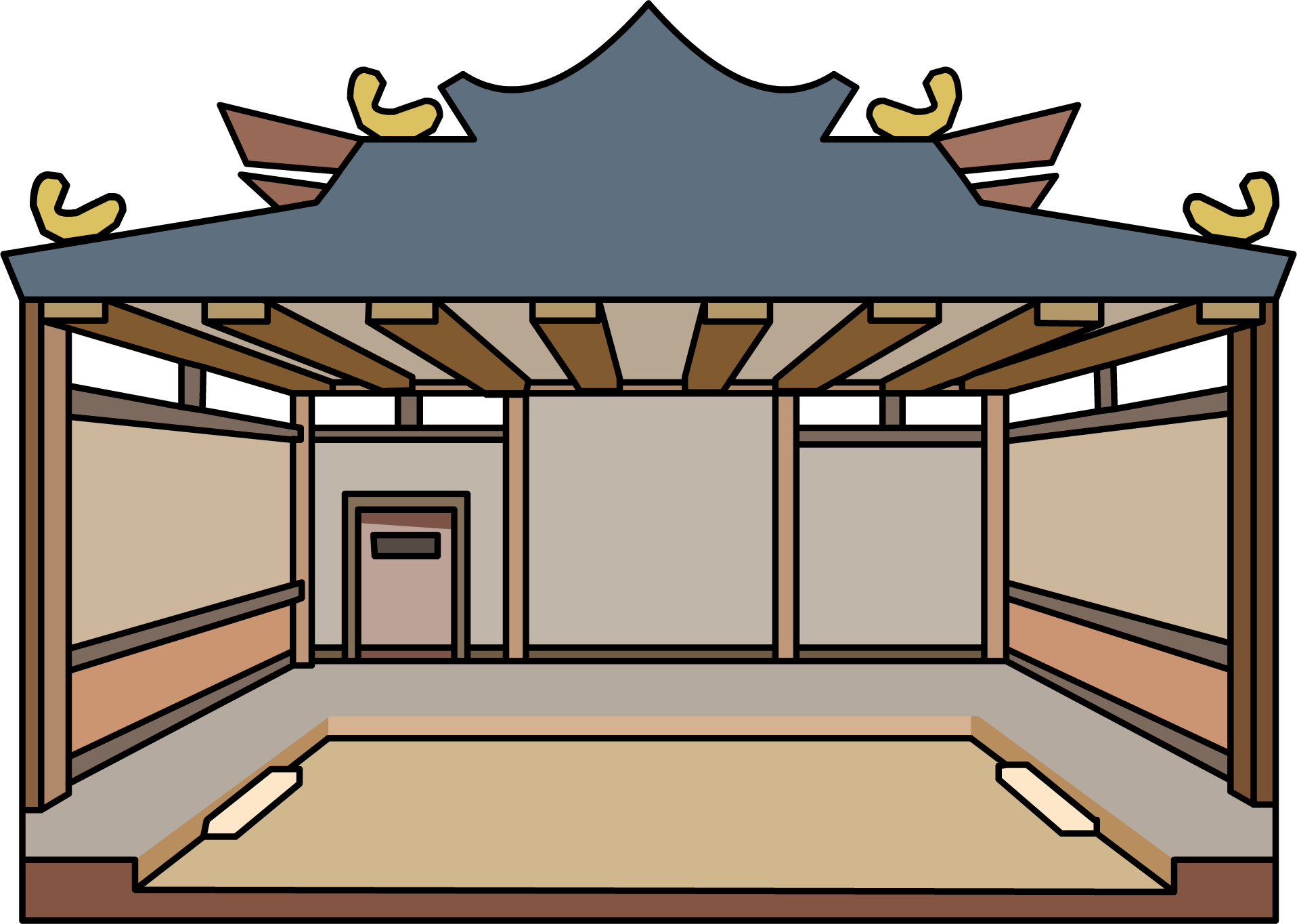 Clipart Royalty Free Download Igloo Clipart Scene - Club Penguin Dojo Igloo (1916x1364), Png Download