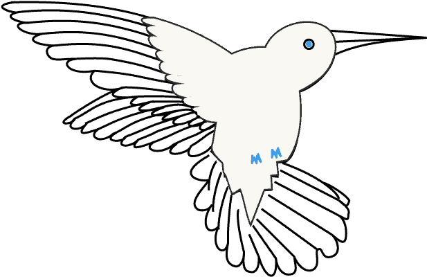 Drawn Hummingbird Peacock - Hummingbird Beak Drawing (678x600), Png Download