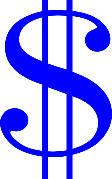 Blue Dollar Sign Svg Clip Arts 378 X 600 Px (378x600), Png Download