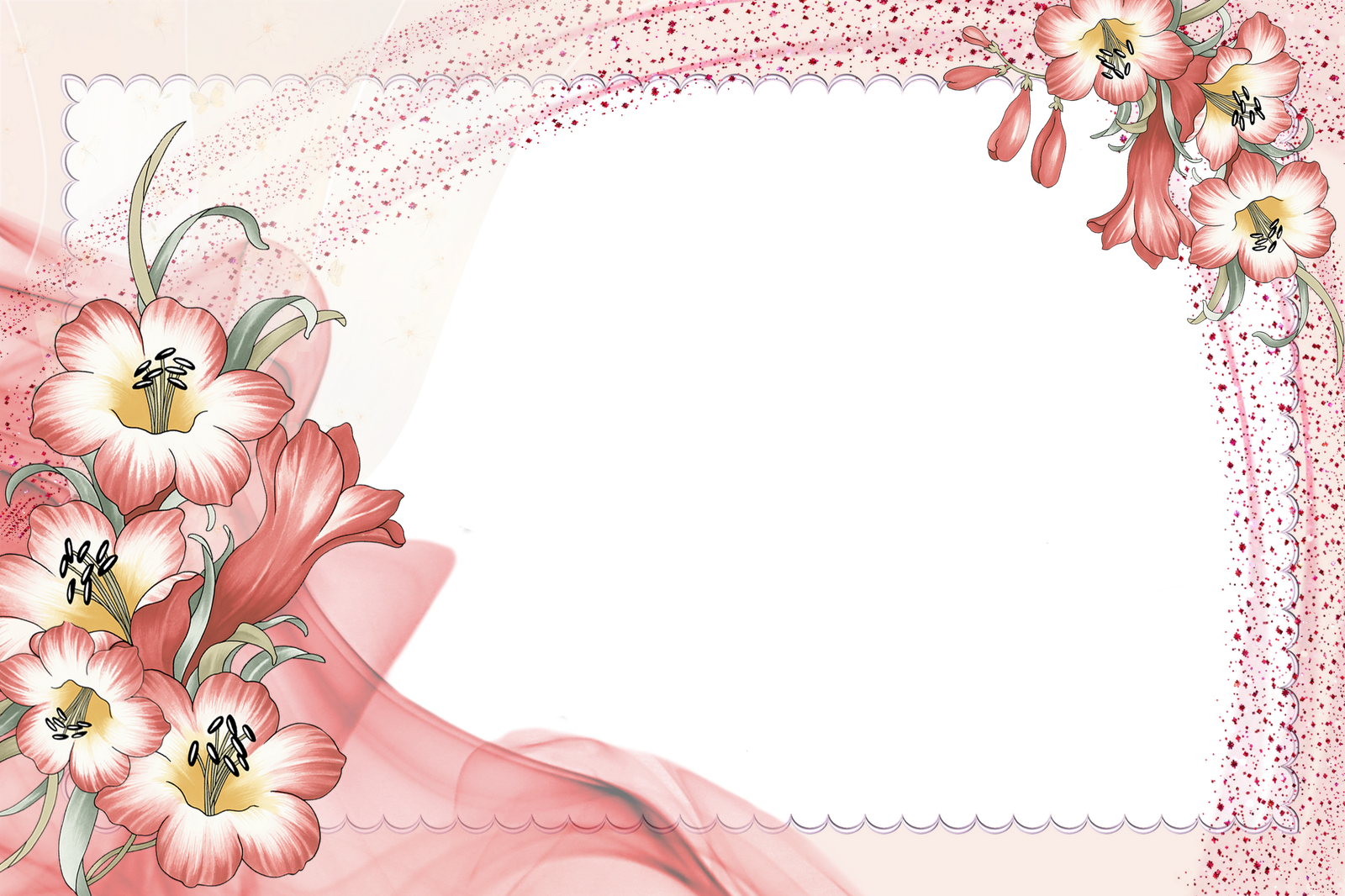 Wallpaper Photo Frame Design - Flower Borders And Frames (1600x1066), Png Download