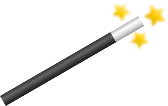 Magic Wand Magician Sorcerer Magic Trick W - Magic Wand Clip Art (539x340), Png Download