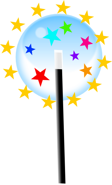 Small Magic Wand Clip Art At Clipart Library - Black And White Star Background Clipart (360x593), Png Download