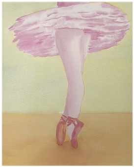 Hand Painted Watercolor Of A Ballerina On Point Poster - Watercolor Painting (400x400), Png Download