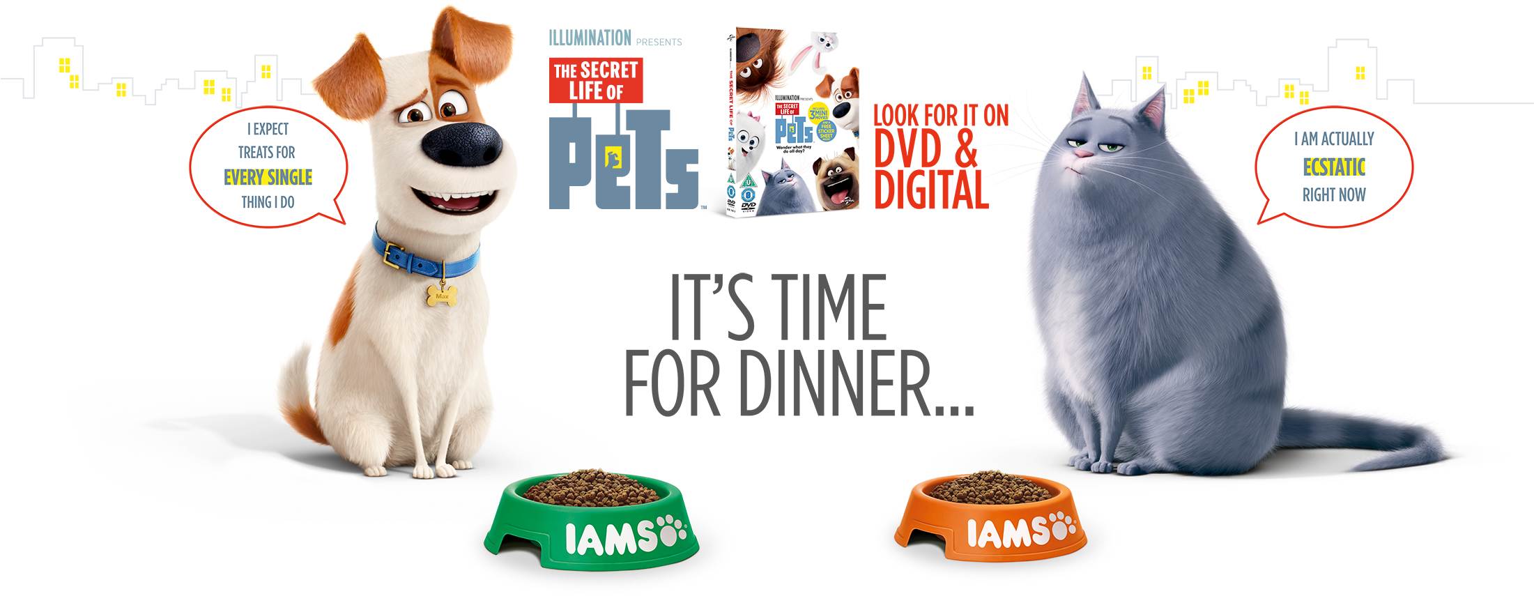 It's Time For Dinner - Secret Life Of Pets (dvd / With Ultraviolet Copy) (2200x873), Png Download