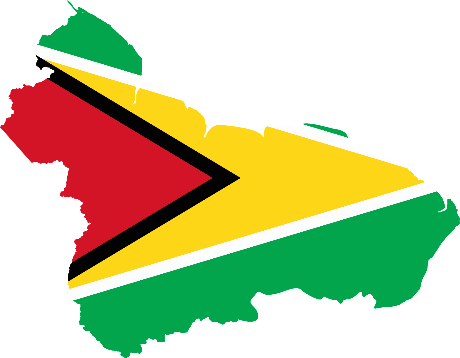 Flag Map Of Greater Guyana - Map Of Guyana Showing Administrative (2120x1708), Png Download