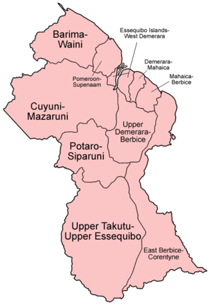 Guyana Regions English - Administrative Regions Of Guyana (300x436), Png Download
