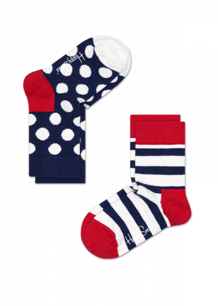 2 Pack Navy & Red Stripe Dot - Skarpetki Dziecięce (427x600), Png Download
