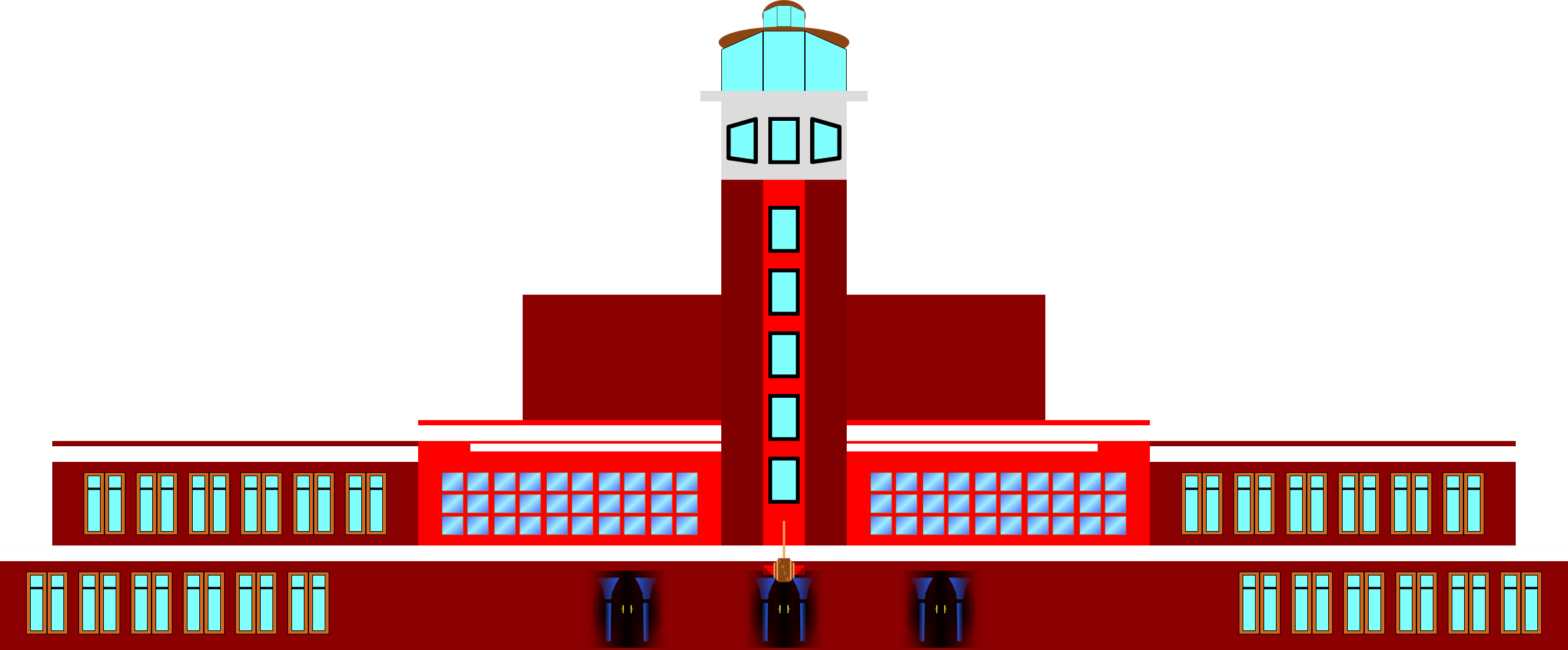 Art Deco Air Terminal Big Image Png - Art Deco Airport Terminal Uk (2400x995), Png Download