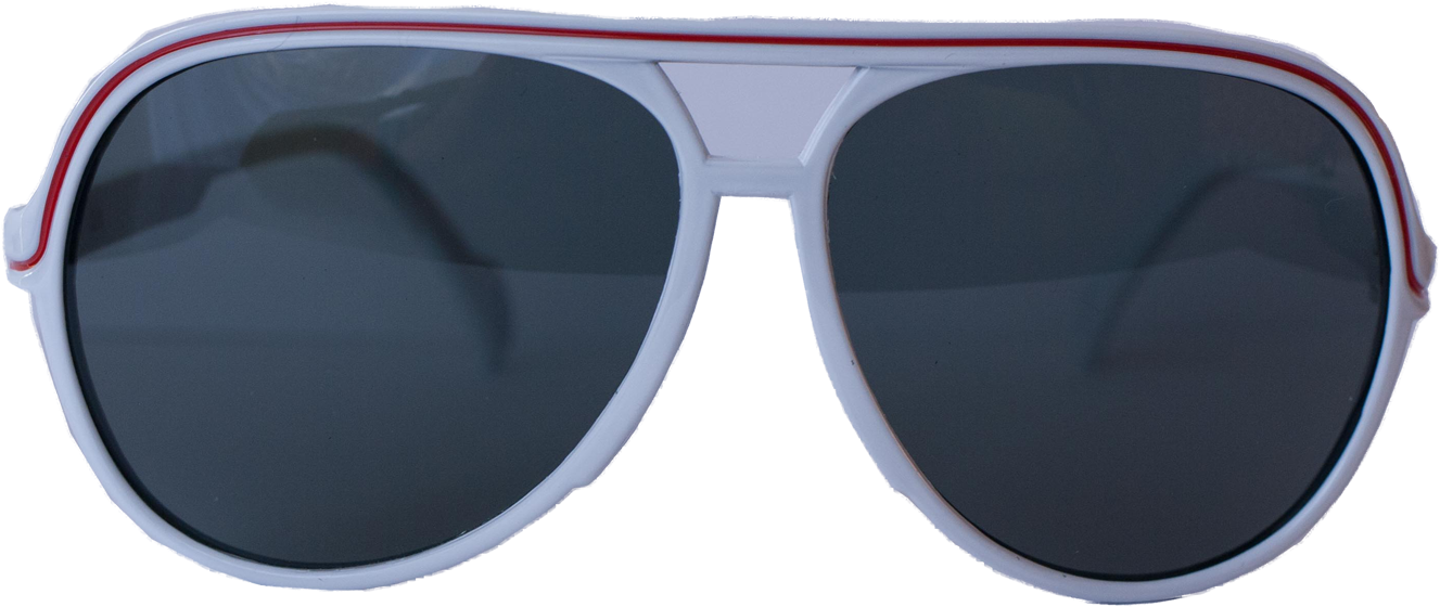 White W/red Stripe Aviators - Plastic (1500x1500), Png Download