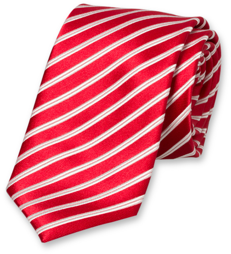 Red Striped Extra Long Tie - Röd Och Vit Randig Slips (524x524), Png Download
