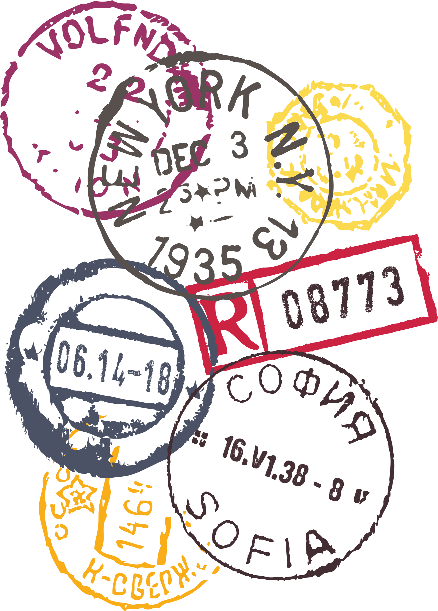 Passport Stamp Png (1732x2835), Png Download