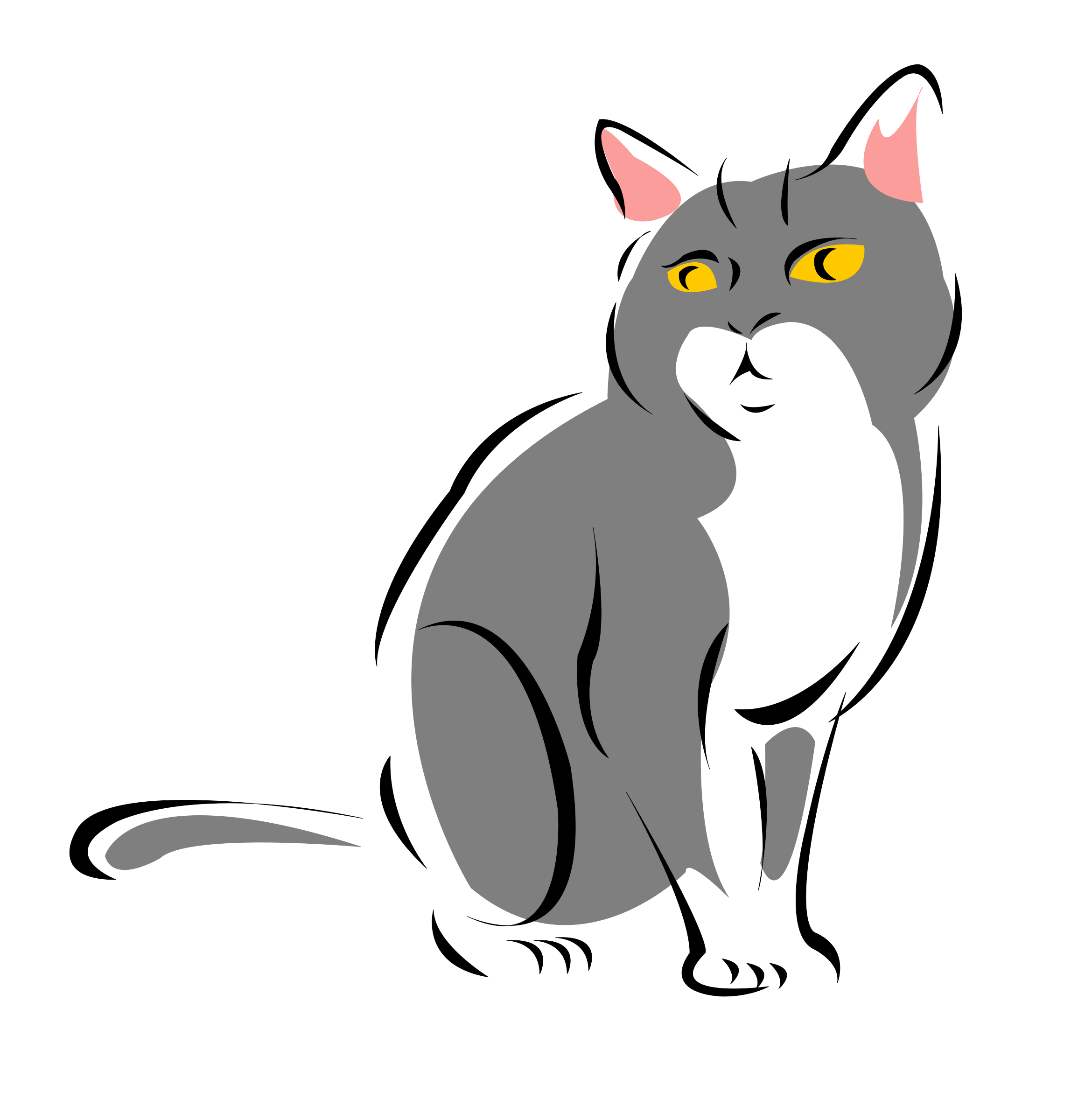 This Free Icons Png Design Of Grey Cat (2340x2400), Png Download
