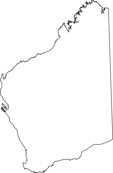 Western Australia State Outline (390x597), Png Download